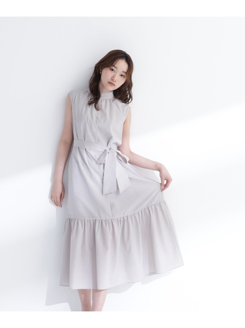 ティアードベルテッドワンピース NATURAL BEAUTY BASIC ナチュラルビューティベーシック ワンピース・ドレス ワンピース グレー ブラック オレンジ【先行予約】*【送料無料】[ Fashion]