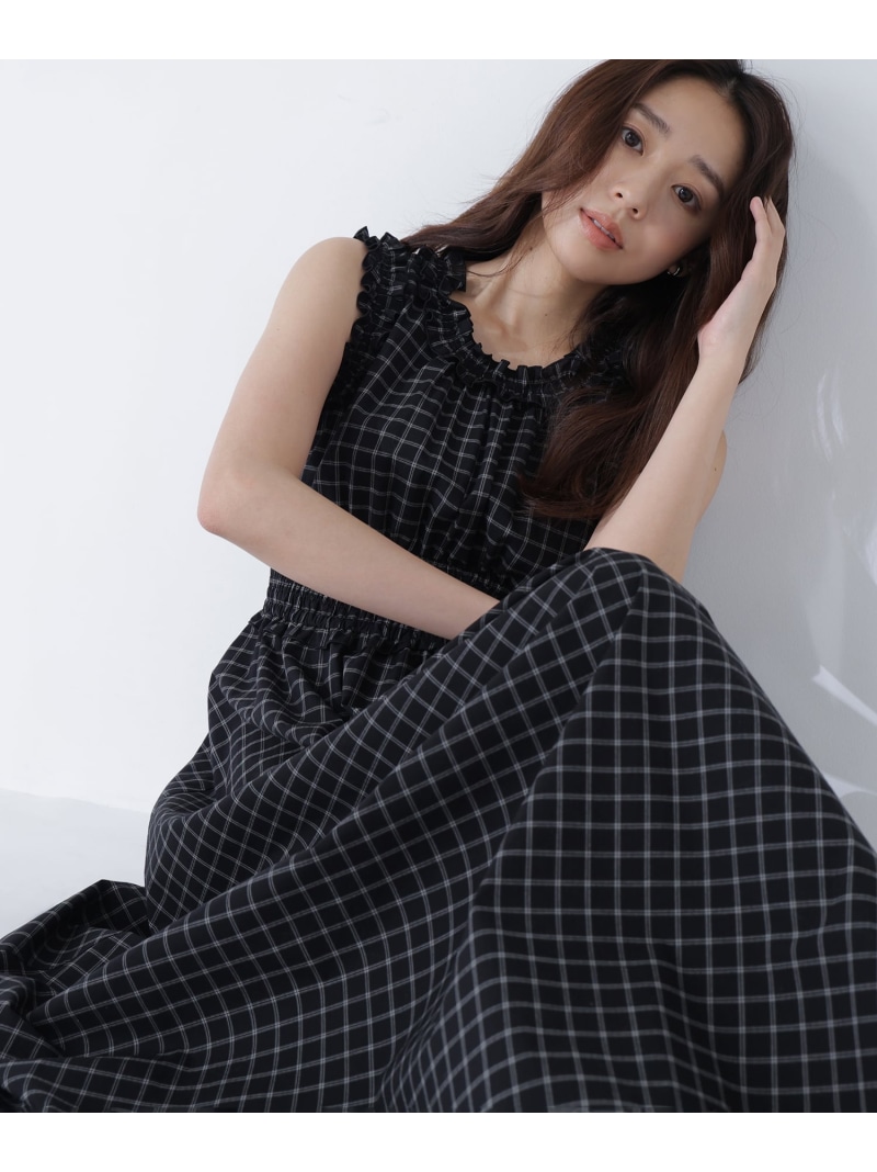 チェックシャーリングワンピース NATURAL BEAUTY BASIC ナチュラルビューティベーシック ワンピース・ドレス ワンピース【先行予約】*【送料無料】[ Fashion]