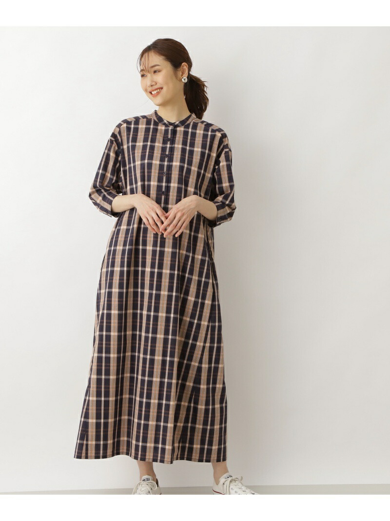 楽天1位 楽天市場 先染めチェックワンピース Natural Beauty Basic ナチュラルビューティベーシック ワンピース ワンピースその他 ネイビー ベージュ 送料無料 Rakuten Fashion Natural Beauty Basic 正規品 Tas Com Do
