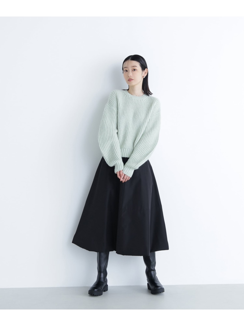 中綿フレアスカート NATURAL BEAUTY BASIC ナチュラルビューティベーシック スカート その他のスカート ホワイト ブラック【送料無料】[ Fashion]｜NATURAL BEAUTY BASIC