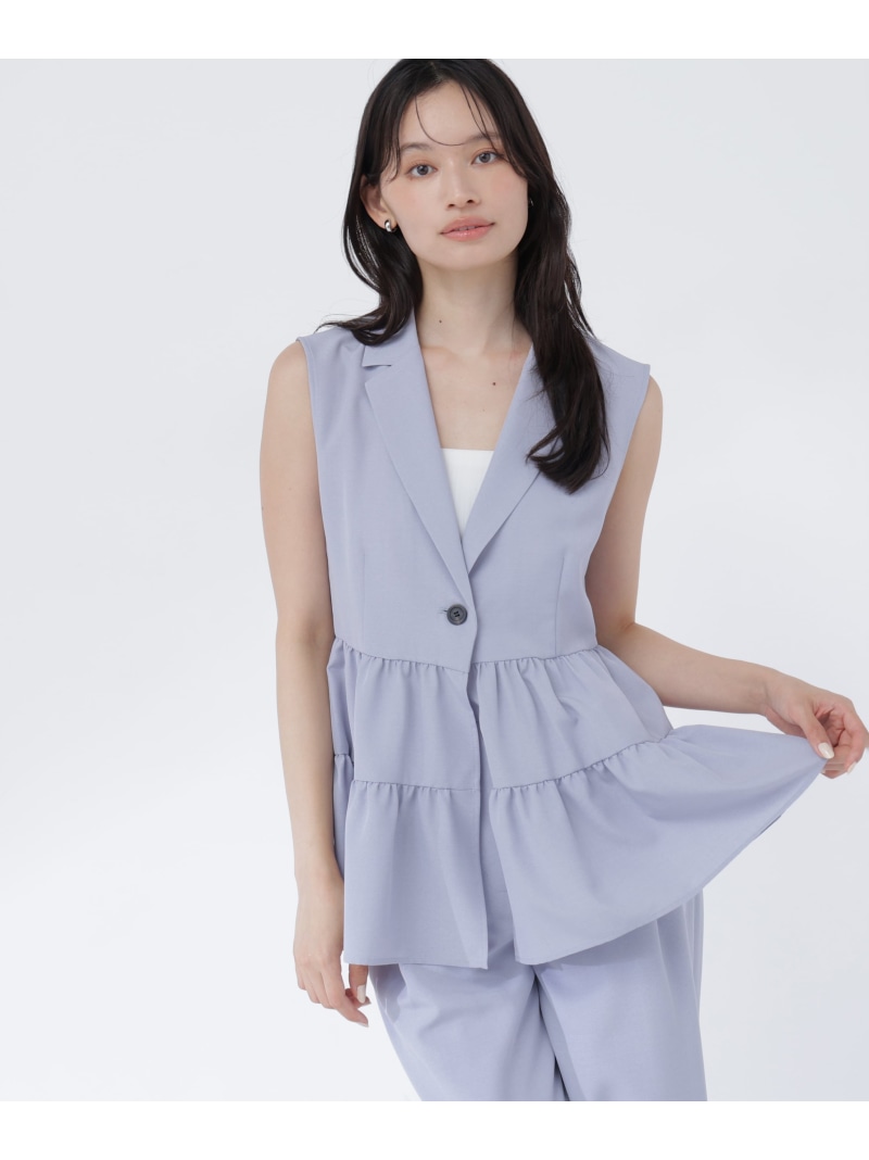 SETUP ペプラムジレブラウス NATURAL BEAUTY ベーシック ナチュラルビューティベーシック トップス ティーシャツ・トップ 青碧【此れから取っておく】*【貨物輸送無料】[ Fashion]