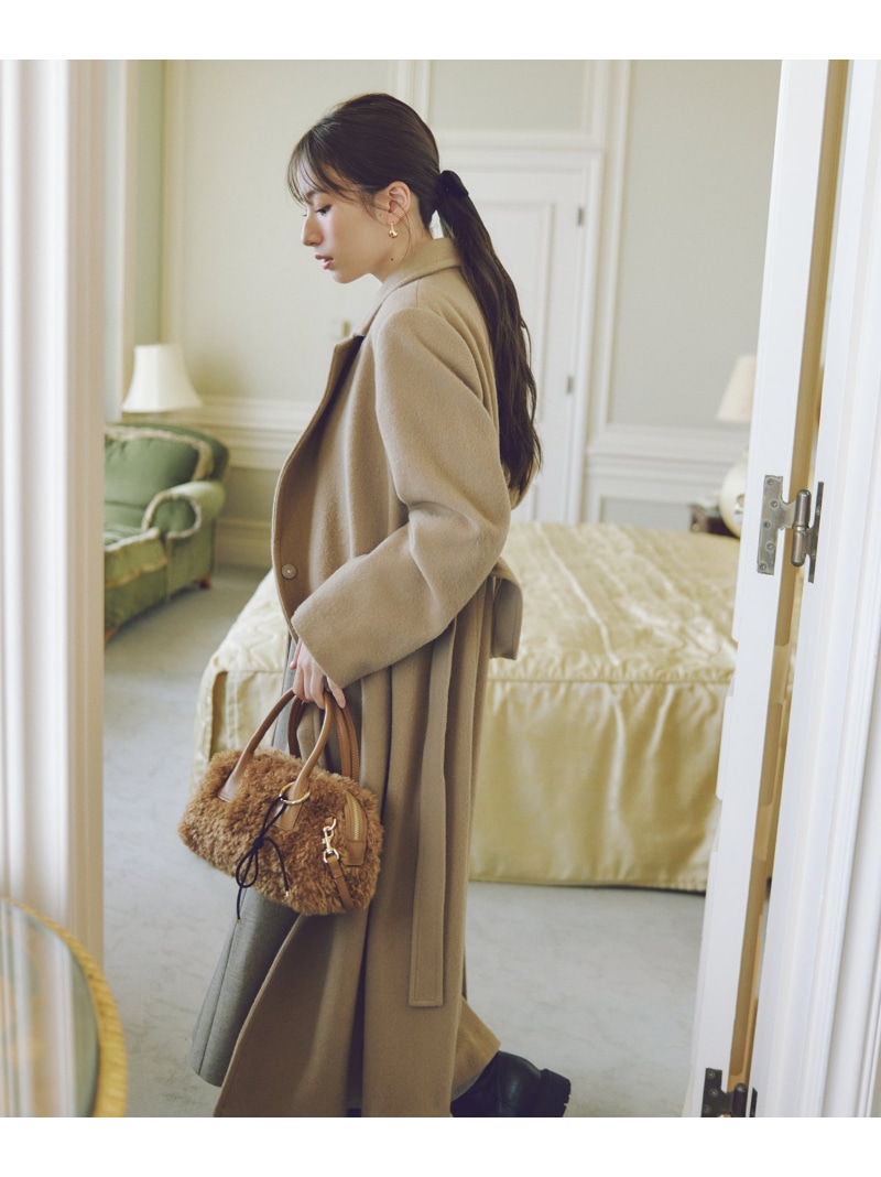 【SALE／30%OFF】テーラーベルテッドロングコート NATURAL BEAUTY BASIC ナチュラルビューティベーシック ジャケット・アウター その他のジャケット・アウター ブラウン グレー【RBA_E】【送料無料】[ Fashion]