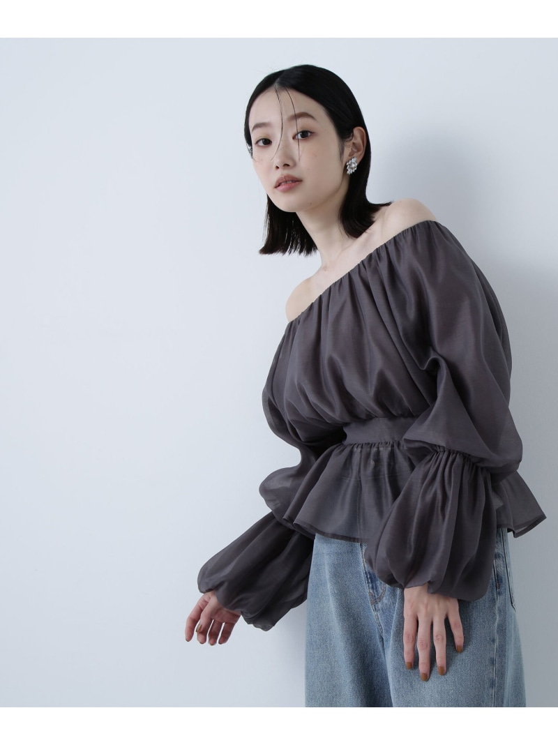 楽天市場】【SALE／10%OFF】シアーギャザーペプラムブラウス
