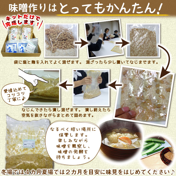 楽天市場 農薬 化学肥料を使用していない原料を１００ 使用した 手作りみそキット みそのたね 送料無料 健康ご予約