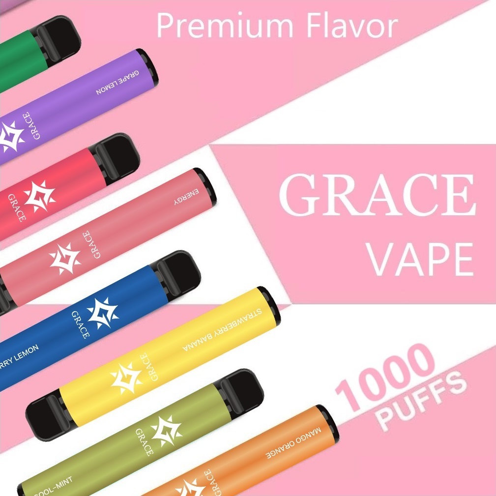 電子タバコ 電子VAPE 16種類フレーバー 1000回吸引 GRACE VAPE シーシャ タール0 ニコチン0 ニコチンゼロ ビタミンタバコ  ベイプ リキッド 使い切り 使い捨て 使い捨てタイプ 水タバコ 水蒸気タバコ 液漏れなし 爆煙 禁煙グッズ 節煙グッズ 今だけスーパーセール限定 ...