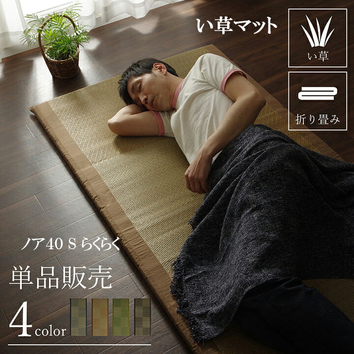 い草 ごろ寝マット 約90×200cm 日本製 カーペット ノア 40 S らくらく お昼寝マット 上敷き ラグ 長方形 ユニット 畳 夏用 い草 い草クッション お手入れ 簡単 い草マット 国産 抗菌 防臭 ブルー ブラウン グリーン ブラック シングル マット IK
