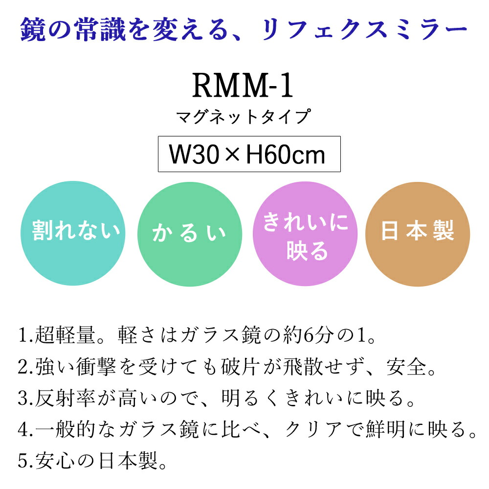 おトク 鏡 割れない 姿見 全身鏡 マグネット 磁石 フィルムミラー 軽量 ミラー 姿見鏡 細枠 サイズ 幅 30 cm 高さ約 60 日本製 超軽量  地震対策 安心 安全 ロッカー オフィス RMM-1 fucoa.cl