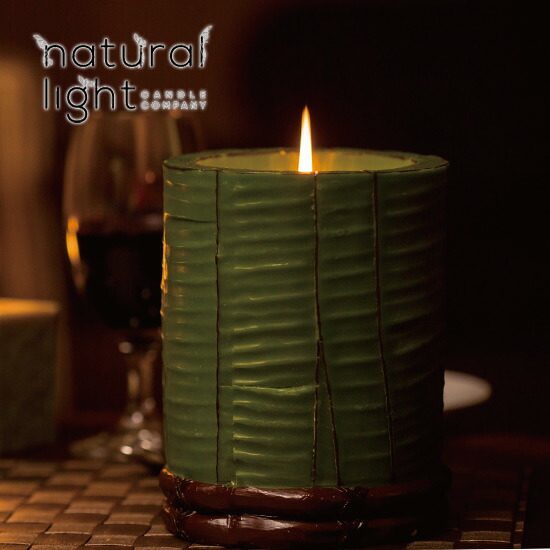 【楽天市場】Natural Light Candle (ナチュラルライトキャンドル)6インチ バナナリーフ リセスドピラーアロマキャンドル