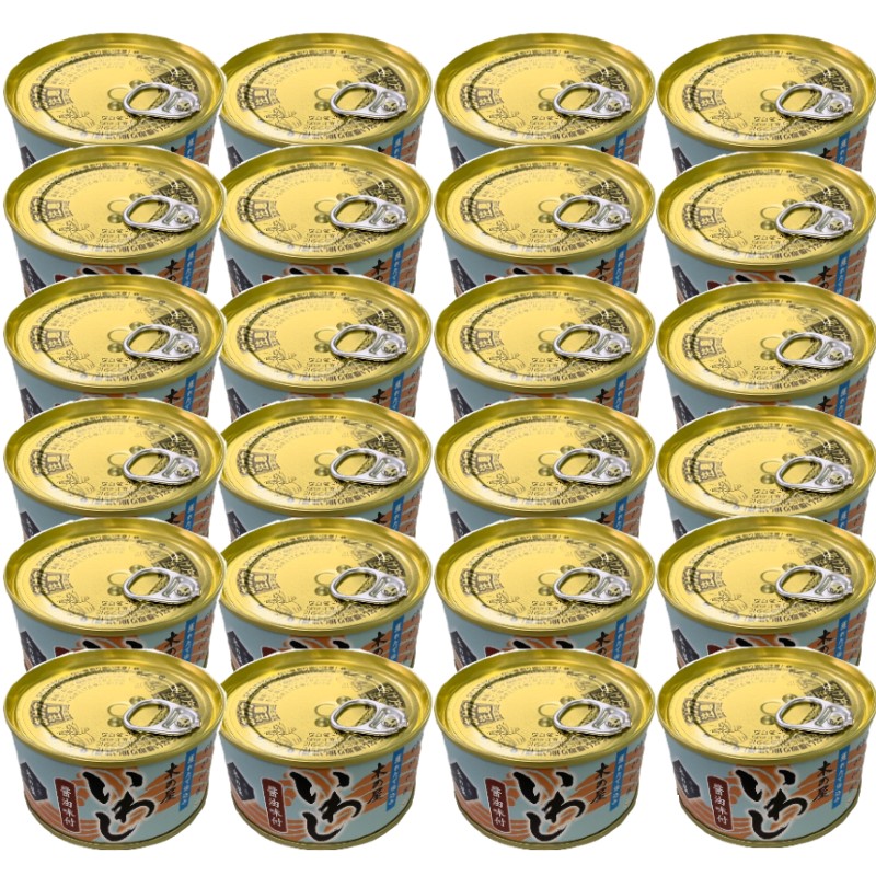 【送料無料】国産 三陸沖 いわし 醤油煮 缶詰 24缶セット 木の屋 石巻水産 希少 おいしい 安心 安全 ケース販売 非常食 ストック おかず お酒のお供海鮮 簡単調理 肴 おかず
