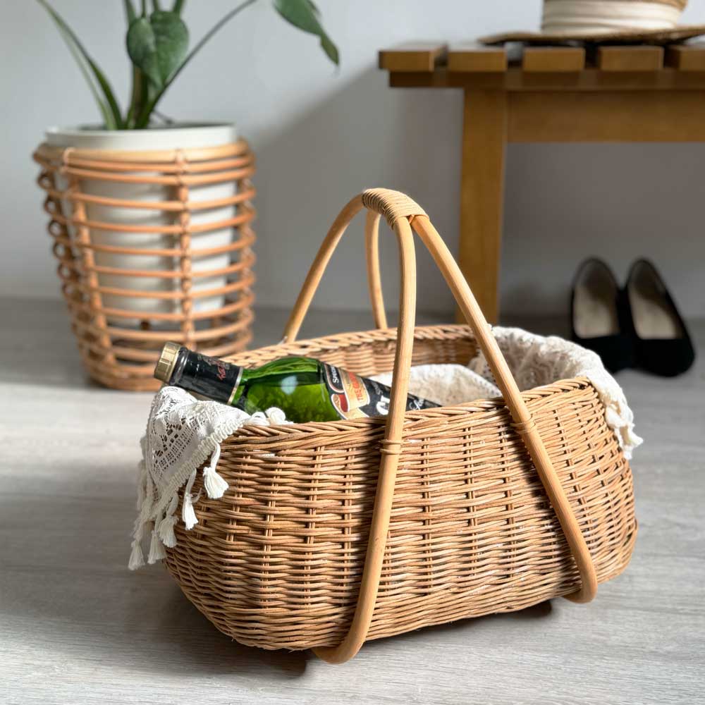 楽天市場】＼18％OFFクーポン配布／ ラタン かご 買い物かご