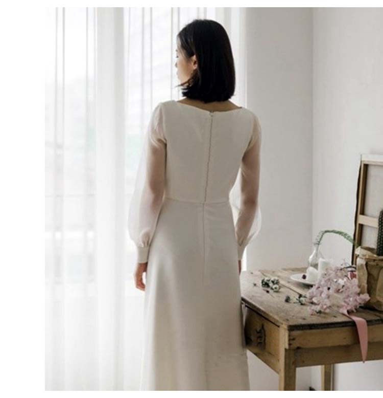 安い前撮りウエディングドレスカジュアル海外挙式パーティードレスシンプル花嫁ドレスフォトウエディング披露宴長袖結婚式発表会ナチュラル後撮り撮影演奏会ビーチフォト