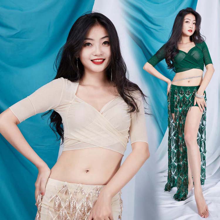 ターコイズ フリンジ ベリーダンス セットアップ ターコイズ フリンジ ベリーダンス セットアップ