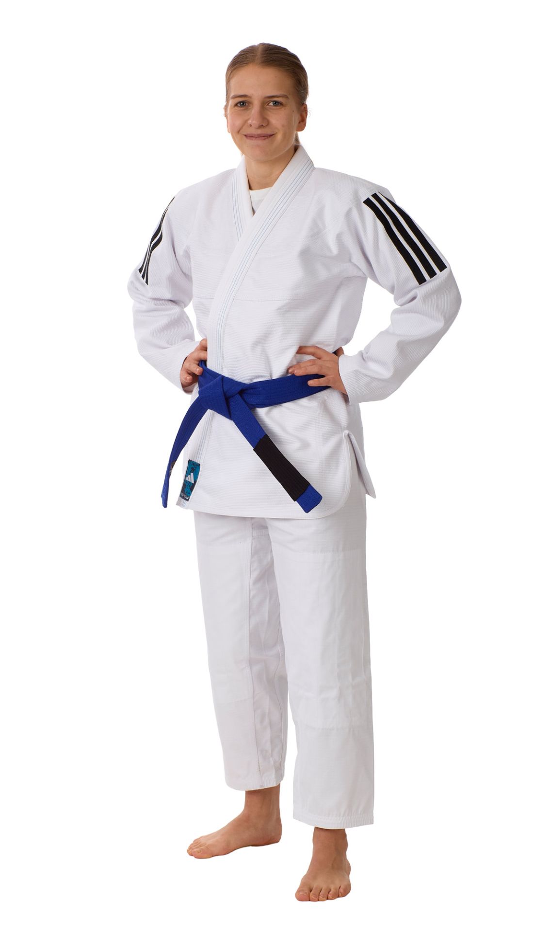 アディダス adidas 柔術着 力くらべ（上下書き割り）IBJJF（白いこと 青碧 黒いこと）JJ430P