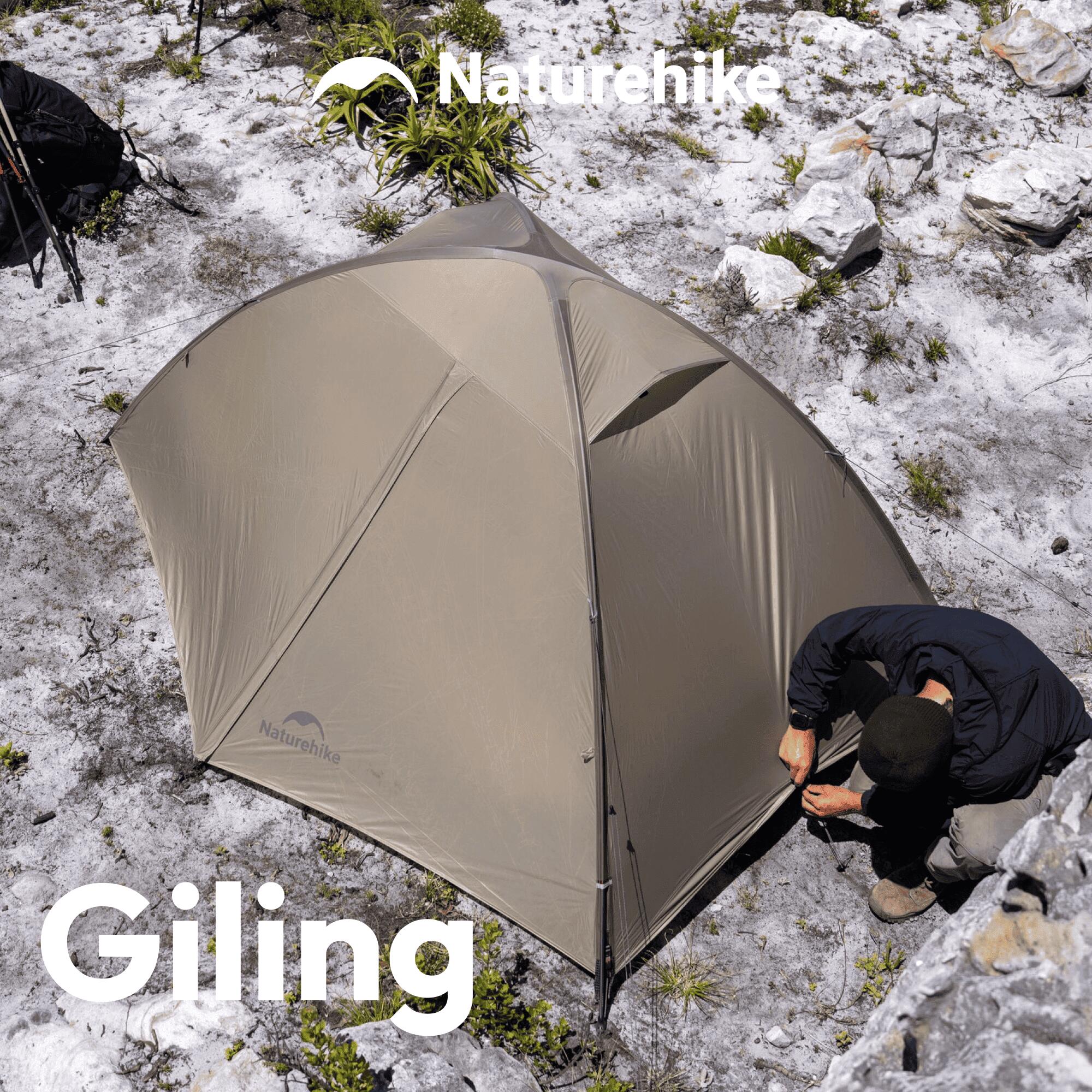 【25％OFF引き換え証離れ離れ5/26-6/2】円蓋 1お部屋 Giling 独立独歩式 Naturehike 原則として型 組み立て飾り気の無い 高安定性 前室 UVとり捨てる UPF50+ 雨合羽防風 耐水圧2000粍 高さ210m 1～2人用 軽さ パウダーコンパクト 納める袋付き添い人 アウトドア 難民キャンプ 防災 肌付き円蓋