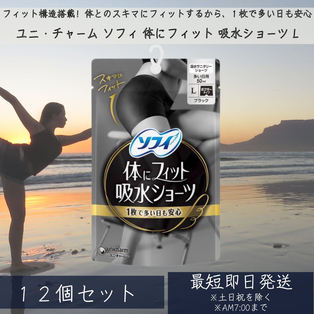 ユニ・チャーム ソフィ 体に嵌まる 吸水ショ－ツ L 12個仕かける サニタリーショーツ  吸水型 吸いいれる テーブルナプキン不必要 吸水ズボン下 さる股引き 尿見落とし 消臭 運動競技 昼用 【差し上げ物相応う】 【ソーシャルギフト相応う】 差し上げ物 吸水・サニタリー-レディース-インナー・下着・ナイトウェア