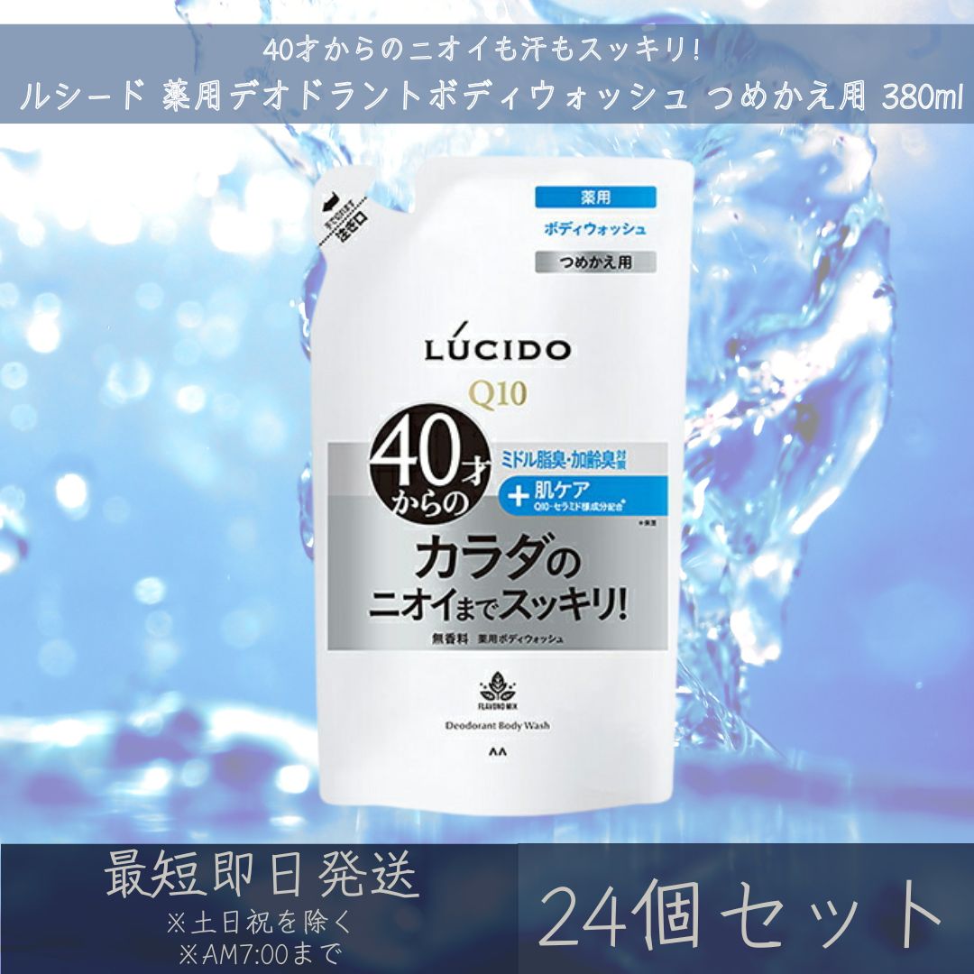 マンダム 【ルシード】 薬用デオドラントボディウォッシュ つめかえ用 380ml 24個セット mandom LUCIDO ボディウォッシュ ボディケア 詰め替え 洗浄 防臭 肌ケア 無香料