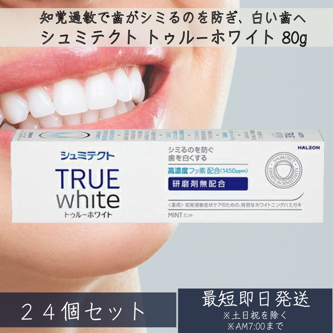 【シュミテクト】 Haleonジャパン シュミテクト トゥルーホワイト 80g 24個セット ミントフレーバー 高濃度フッ素配合＜1450ppm＞ ホワイトニング ハミガキ 知覚過敏 歯がシミる 【ギフト対応】 【ソーシャルギフト対応】 プレゼント｜ネイチャーの丘