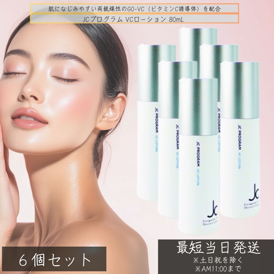 JCプログラム VCローション 80mL &times;6個セット │ ビタミンC誘導体 GO-VC配合 毛穴ケア 透明感 くすみ対策 化粧水 両親媒性ビタミンC 日本製 ビタミンCローション｜ネイチャーの丘