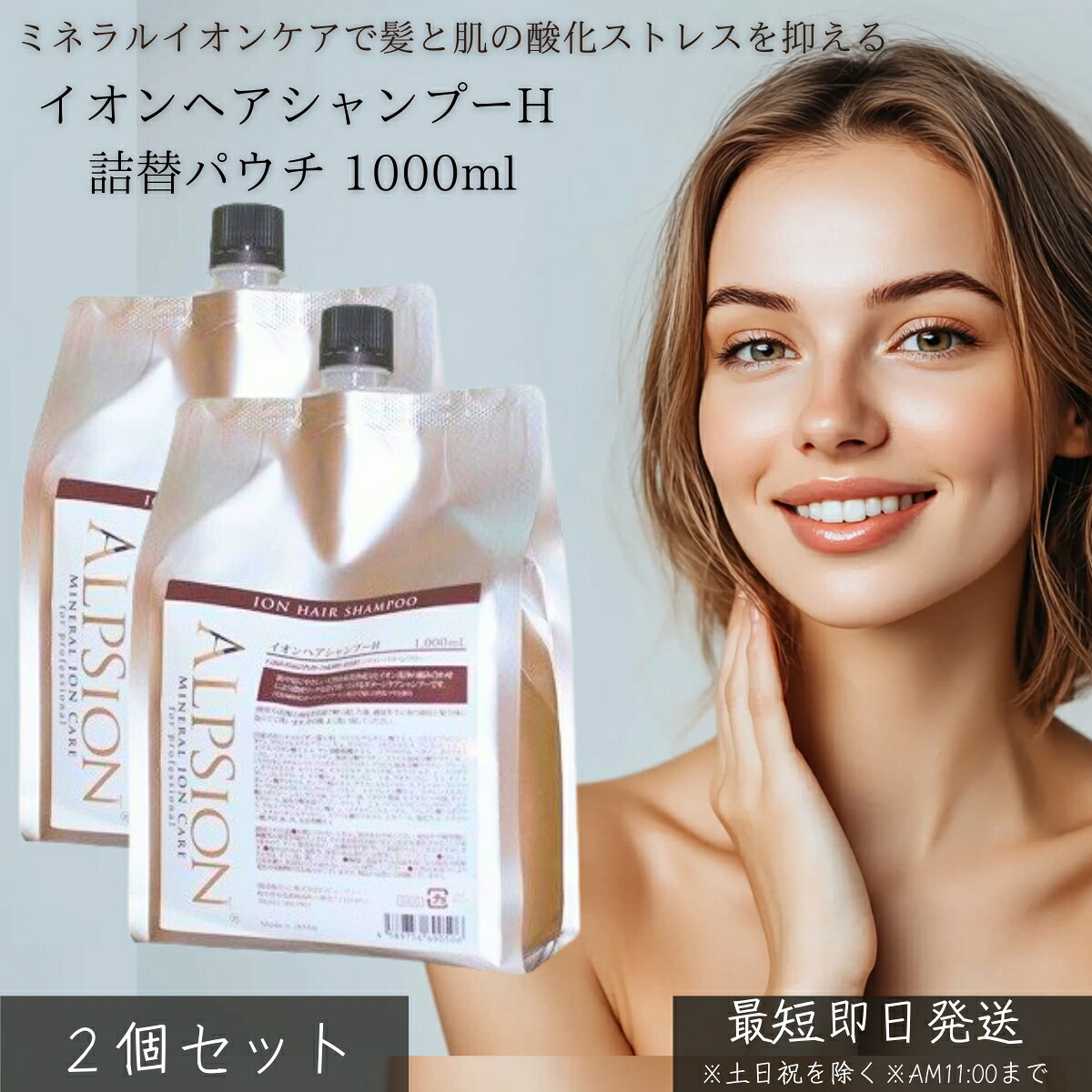 イオンヘアシャンプーH 詰替合財袋 1000ml ×2個書き割り │ 詰め替え 大電気容量 赤ちょうちん一人占め品 ヘマチン ケラ頤練りあわせる 髪質持ちなおす ミネラルイオンケア ノンケイ素樹脂 アルピュア ALPURE 髪の毛世話をする 弱酸性 無付け加える