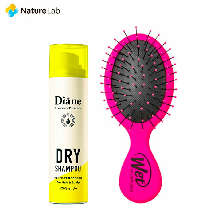 楽天市場 ダイアン パーフェクトビューティー ドライシャンプー 95g ウェットブラシプロ パドル ディタングラー ピンク ヘアケアセット ヘアケア 女性 洗い立て 頭皮スッキリ ボリューム感 リフレッシュ ニオイを抑え スタイリング フレグランス ネイチャーラボ 楽天