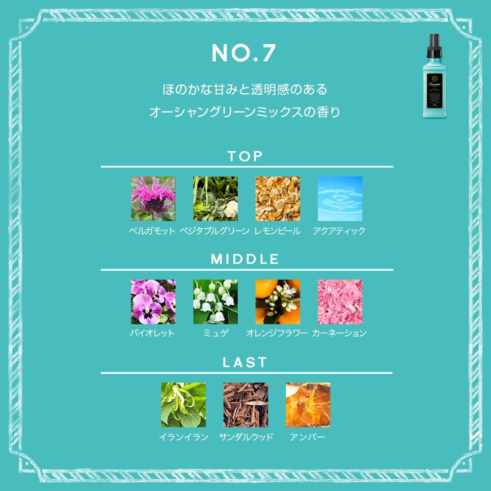 楽天市場 ランドリン Laundrin 詰め替え 柔軟剤 No 7ナンバーセブン