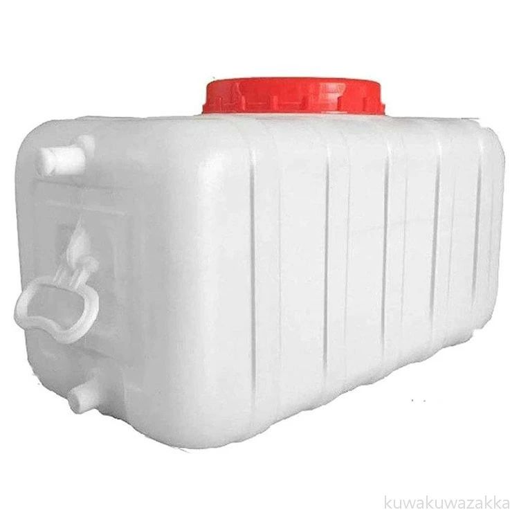 ウォータータンク ポリタンク 水タンク 給水タンク 水 タンク 25L 50L 100L 水貯蔵容器 プラスチック製 ウォータージャグ カバーとバルブ付き 横型 屋外ポータブルバケ 貯水タンク 正方形