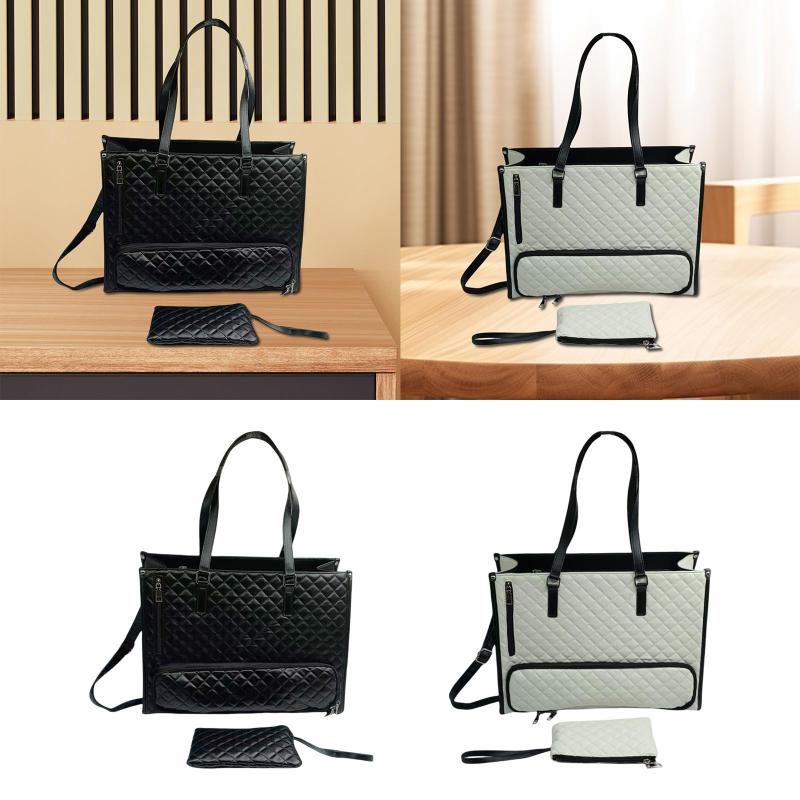 女性トートバッグビジネスオフィスワークコラージュピクニック用の大容量ラップトップバッグ