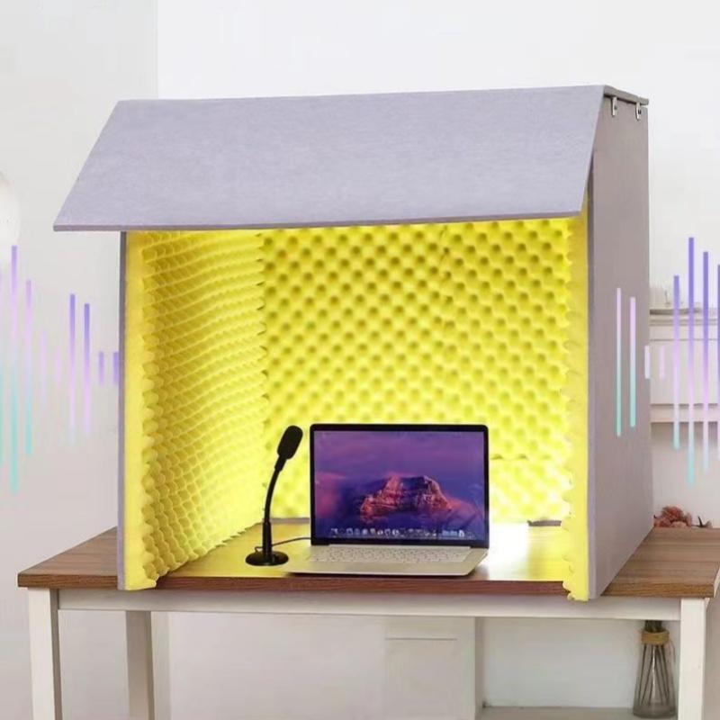 防音ボックス パーテーション 防音ブース 自宅 天板付き 幅80×奥行80×高さ80cm 簡易防音室 1人用 卓上 折りたたみ 組み立て式12mmポリエステル繊維吸音パネ 12,124円