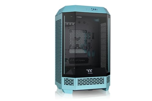 Thermaltake The Tower 300 Turquoise 3面強化ガラスパネル採用 八角柱スタイル マイクロタワー Micro-A|NATURE STOCK