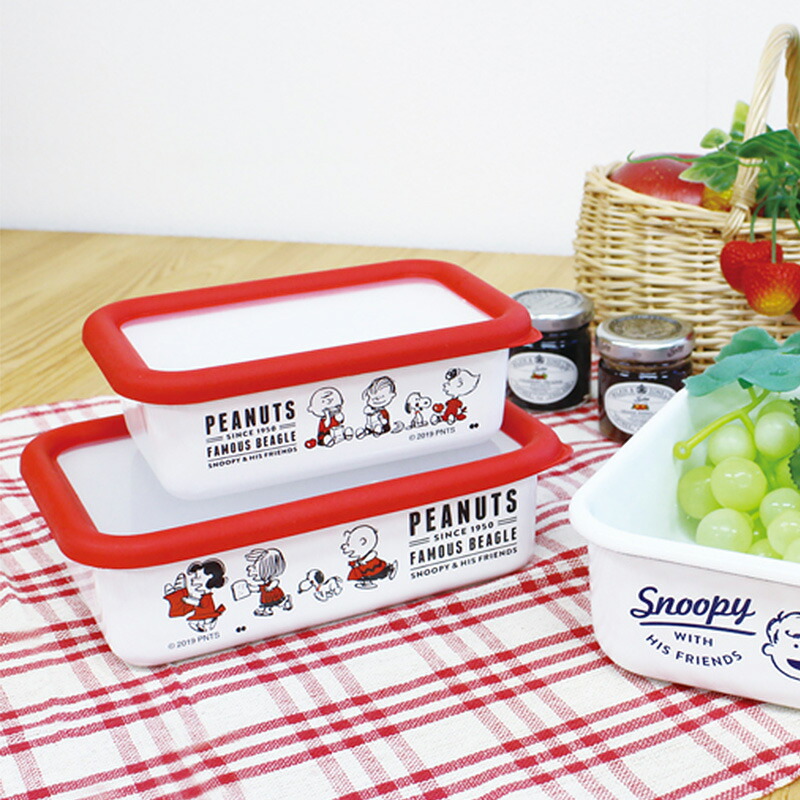 楽天市場 Peanuts ピーナッツ ホーロー保存容器 Mサイズ スヌーピー フードコンテナ 琺瑯 ほうろう タッパー 北欧 かわいい おしゃれ 食品保存 プチギフト Natu Robe