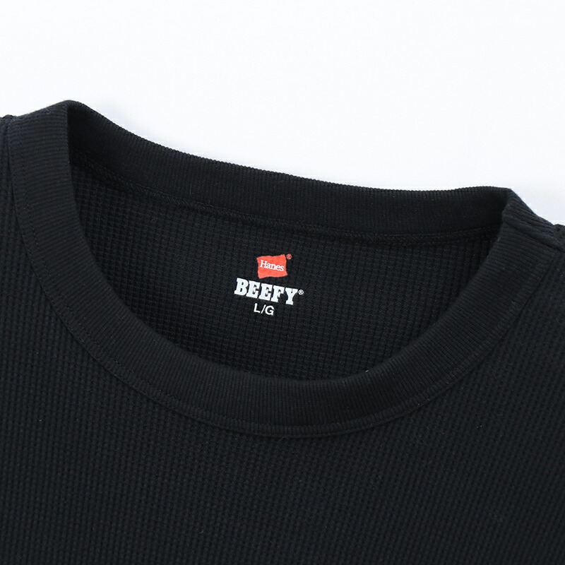 ○日本正規品○ Hanes ヘインズ サーマル ロングスリーブ Tシャツ L ブラック HM4Q103 www.basexpert.com.br