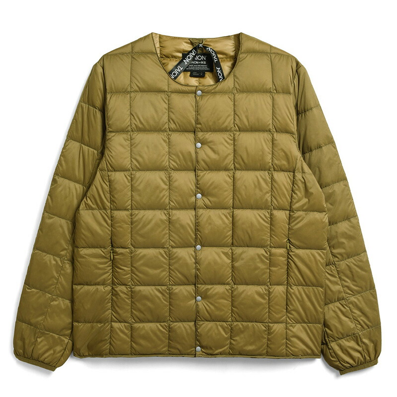 タイオン TAION Men's インナーダウンジャケット クルーネックボタン