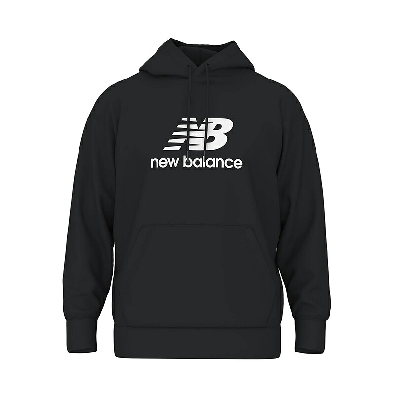New Balance(ニューバランス) Sport Essentials Stacked Logo スウェットフーディ M BK MT41501