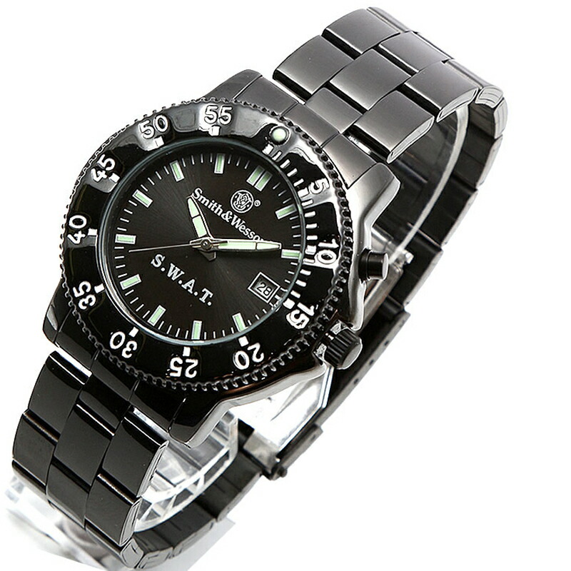 Smith\u0026Wesson(スミス\u0026ウェッソン) SWAT WATCH BLACK POLICE SERIES(スワット ご覧なさる 警察当局続きもの) 黒いこと sww-45m