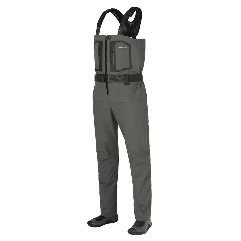 【7/18～店内最大7500円OFFクーポン】 シマノ(SHIMANO) FF-000V ドライシールド+4 ストレッチウェーダー(ラジアルソール) ML チャコールグレー 599049｜ナチュラム フィッシング専門店