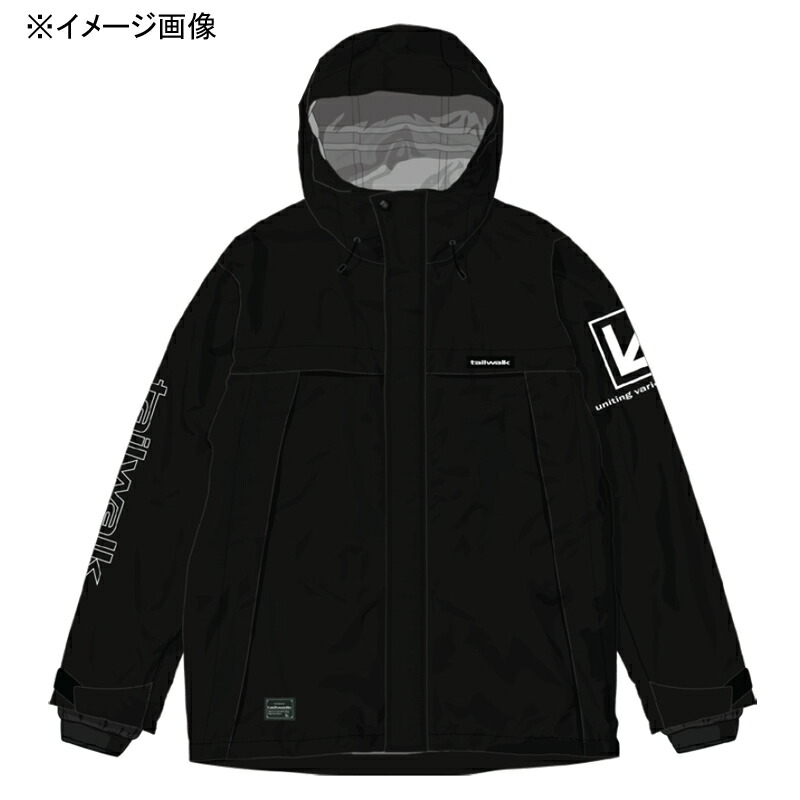 テイルウォーク(tail walk) ライトオールウェザージャケット フィッシングジャケット 防寒 防風 透湿 雨合羽 アウター L 黒いこと×黒いこと