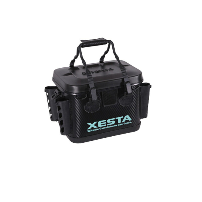 【7/18~店内最大7500円OFFクーポン】 ゼスタ(XeSTA) 硬質EVAタックルバッカン 33cm ブラック×アクアブルー 9071560|ナチュラム フィッシング専門店