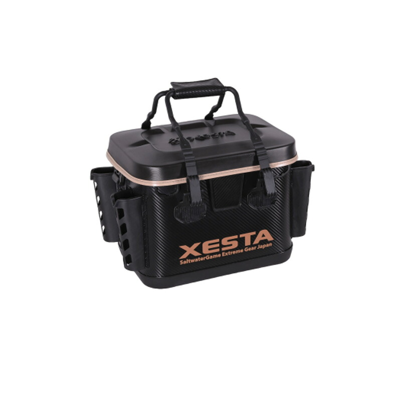 【7/18~店内最大7500円OFFクーポン】 ゼスタ(XeSTA) 硬質EVAタックルバッカン 33cm ブラック×ベージュ 9071577|ナチュラム フィッシング専門店