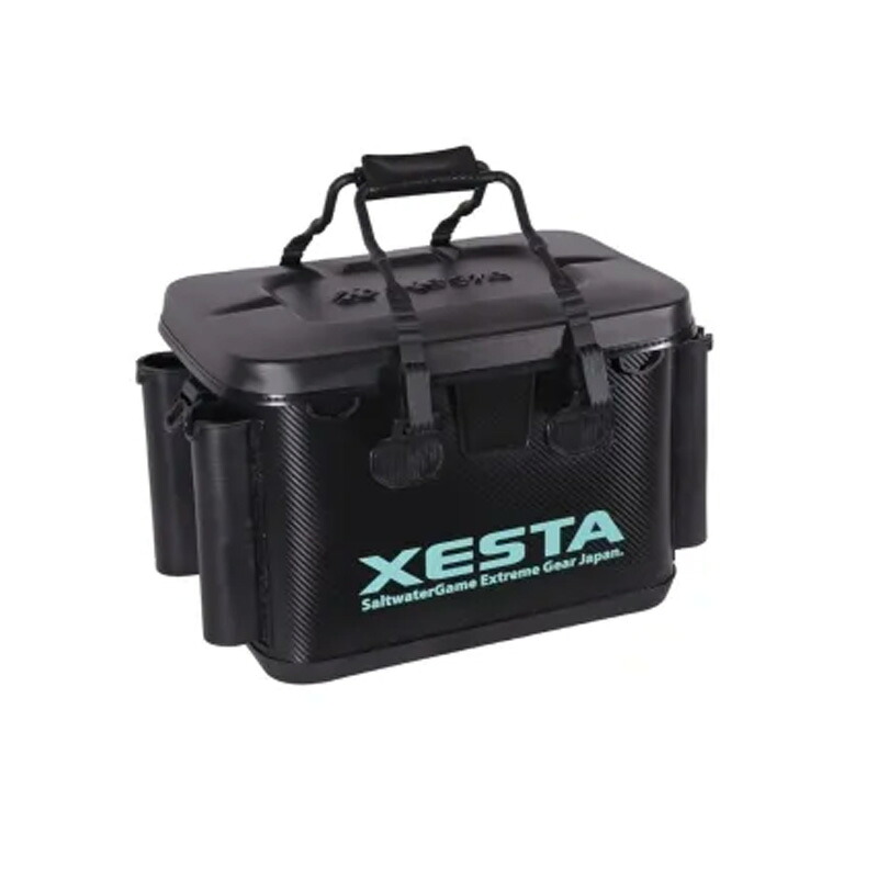 【7/18~店内最大7500円OFFクーポン】 ゼスタ(XeSTA) 硬質EVAタックルバッカン 40cm ブラック×アクアブルー 9071591|ナチュラム フィッシング専門店