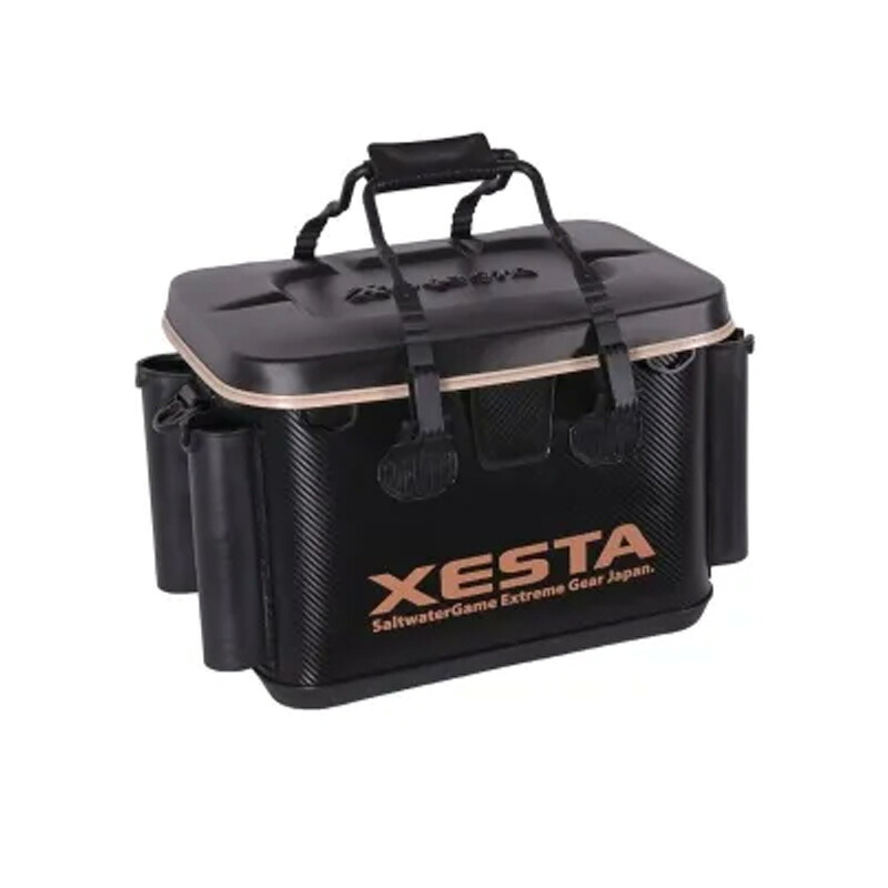 【7/18~店内最大7500円OFFクーポン】 ゼスタ(XeSTA) 硬質EVAタックルバッカン 40cm ブラック×ベージュ 9071607|ナチュラム フィッシング専門店