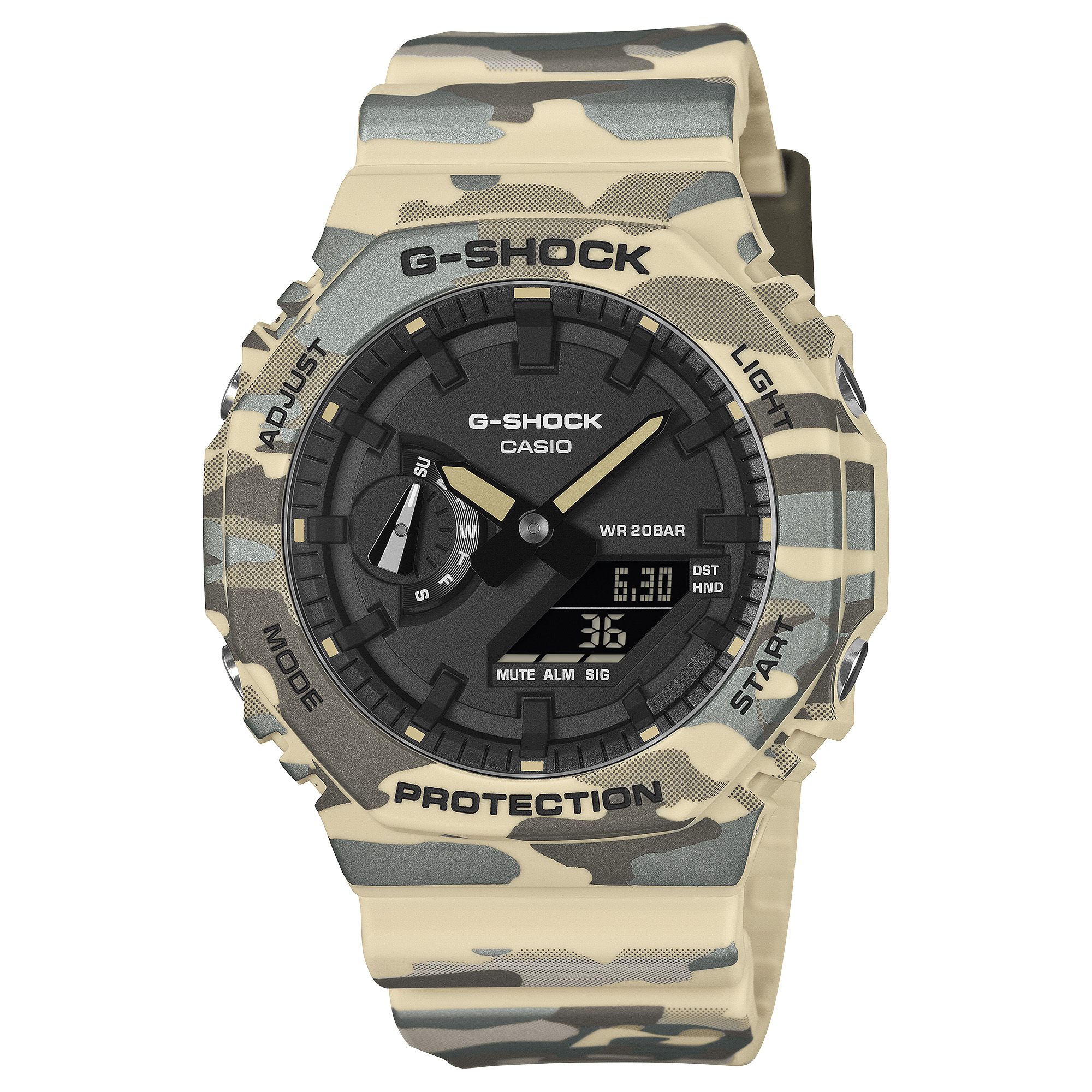 G-SHOCK(ジーショック) 【国内定め事品】GA-2100コマーシャル-5AJF 20空圧雨合羽 ベージュ/黒いこと GA-2100コマーシャル-5AJF