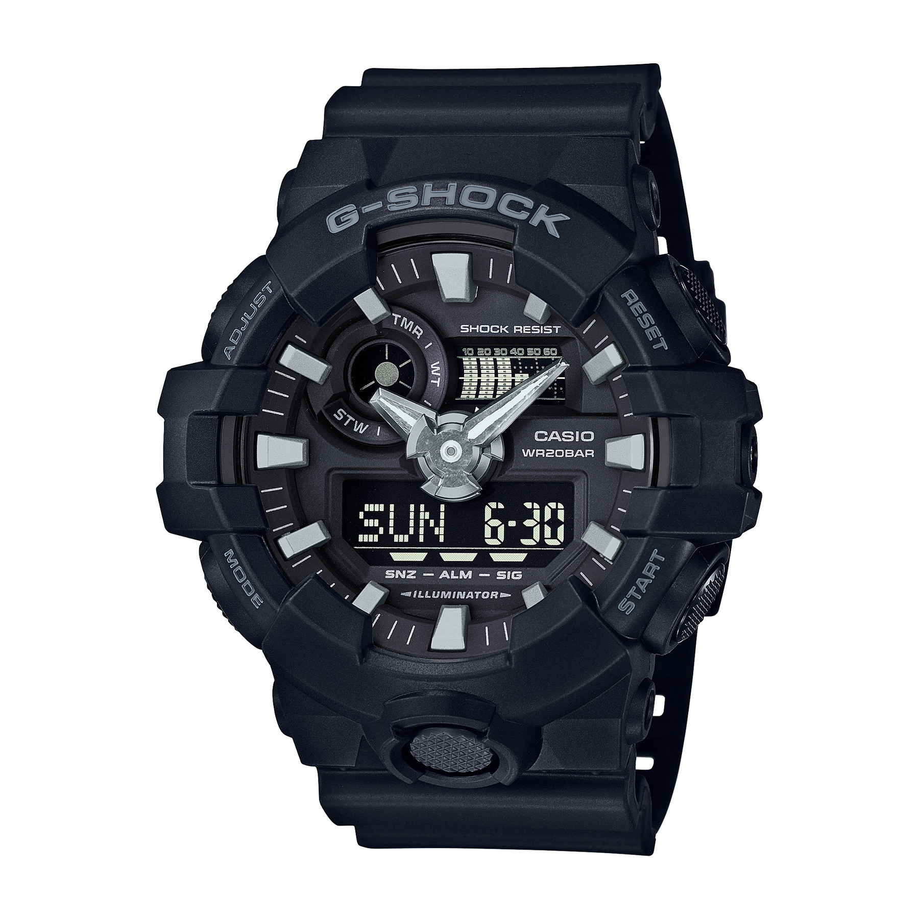 【7/18~店内最大7500円OFFクーポン】 G-SHOCK(ジーショック) 【国内正規品】GA-700-1BJF 20気圧防水 ブラック GA-700-1BJF|ナチュラム フィッシング専門店