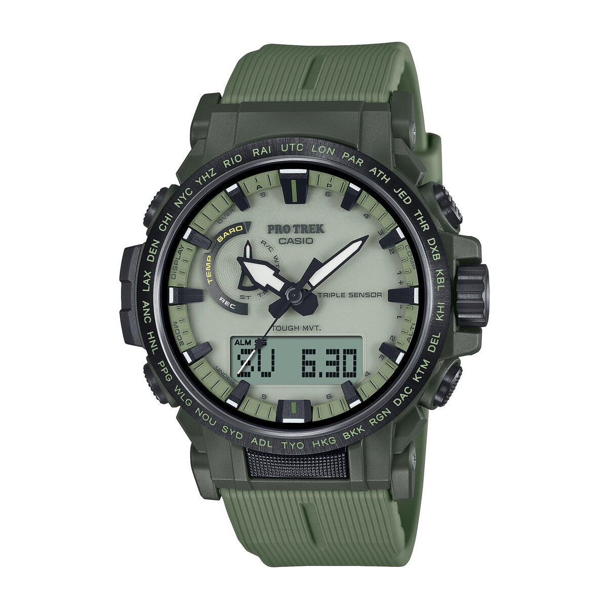 PROTREK(プロトレック) 【国内定まり品】PRW-61LD-3JF 10空圧雨合羽 手ごわいソーラー カーキ PRW-61LD-3JF