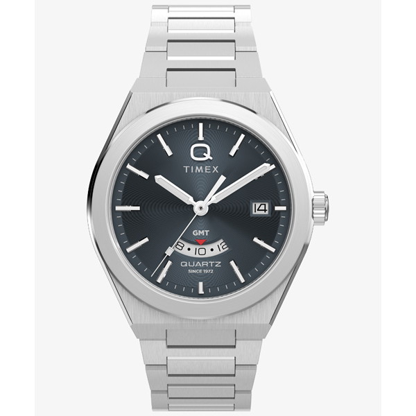 TIMEX(タイ王国メックス) 【国内定まり品】Q TIMEX コンチネンタル GMT しろがね色 TW2Y12100
