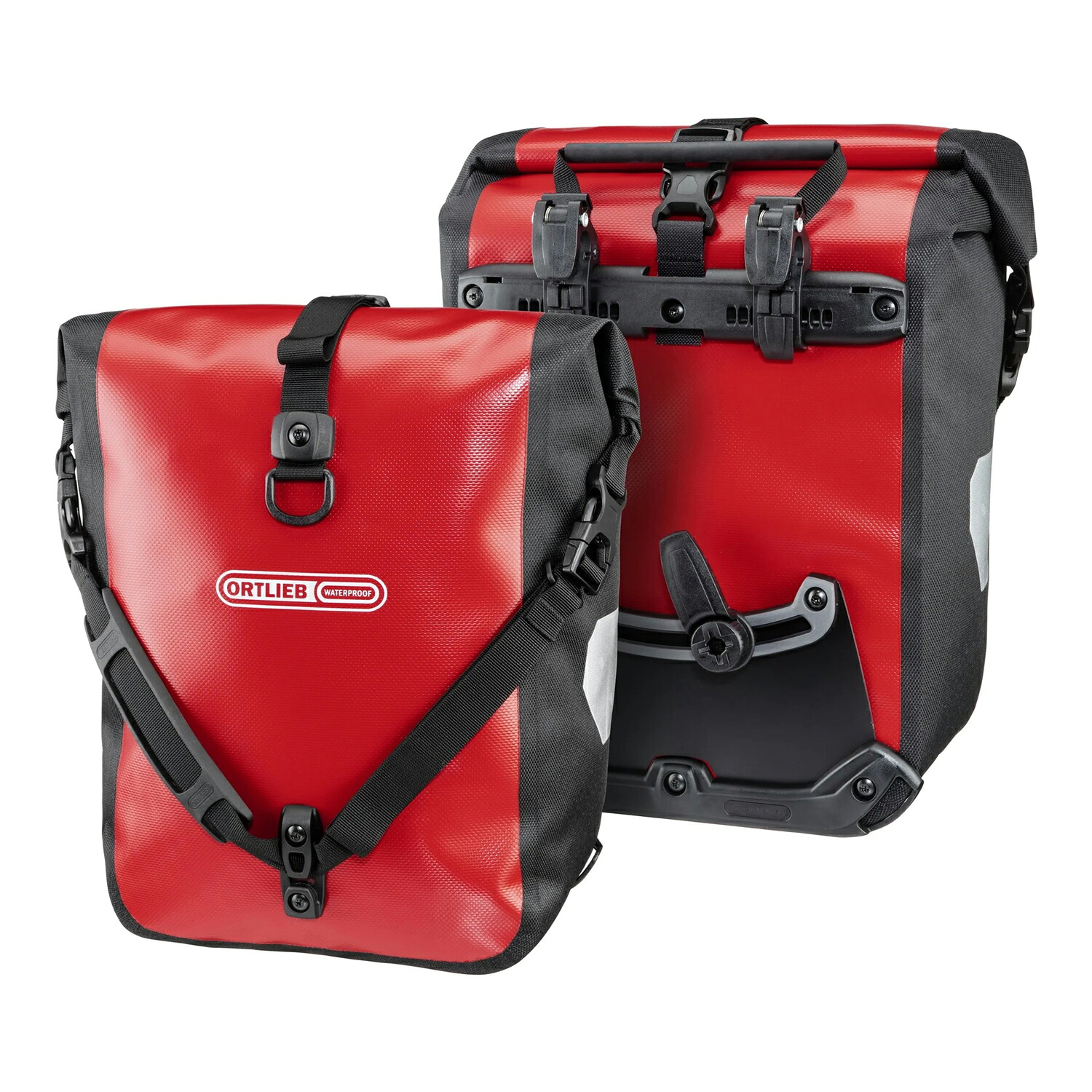 ORTLIEB(オルトリーブ) 【正規品】スポーツローラー QL2.1(ペア) サイクルバッグ キャリアバッグ 防水 25L(ペア) レッド×ブラック OR-F6302