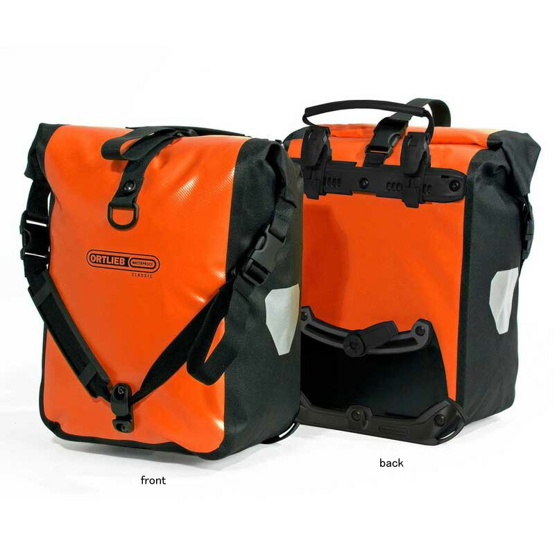 ORTLIEB(オルトリーブ) 【正規品】スポーツローラー QL2.1(ペア) サイクルバッグ キャリアバッグ 防水 25L(ペア) オレンジ×ブラック OR-F6306