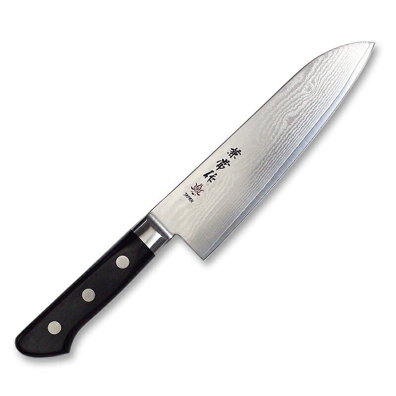 関兼常 33層ダマスカス 口金付黒合板柄 三徳 KC-103｜ナチュラム キャンプ専門店