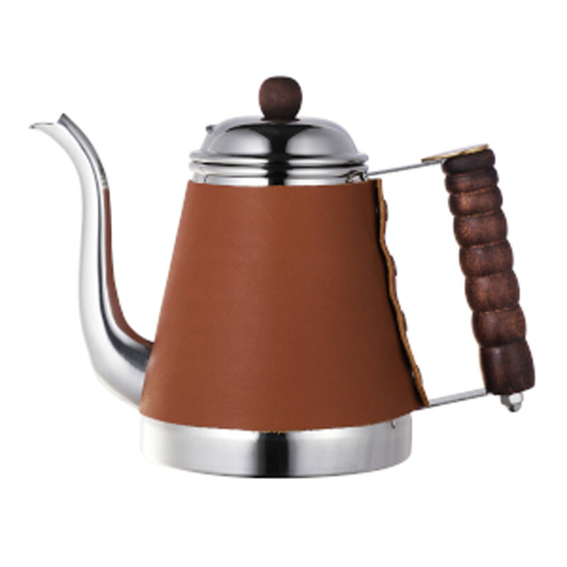 カリタ(Kalita) ウェーブポット なめし革 しろがね色×革