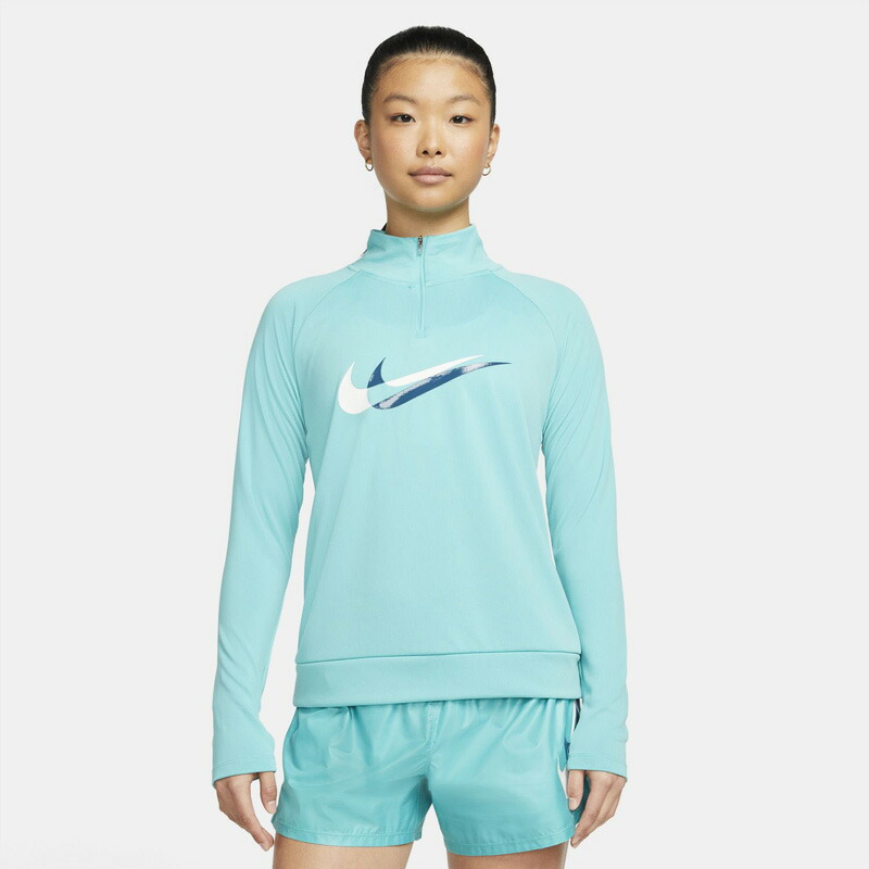 NIKE(ナイキ) ウィメンズ DF スウッシュ ラン ミッドレイヤー HZ L S トップ L (392)ウォッシュドティール×マリーナ×SL×W NJP-DD6842-392
