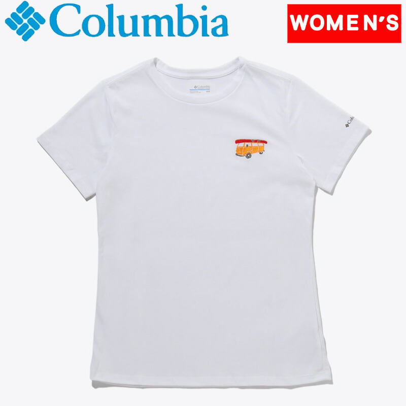 804円 激安単価で Columbia コロンビア Women's アルパイン ウェイ エンブロイダリー Tシャツ ウィメンズ M 100  White×Mini Van Life AR7427